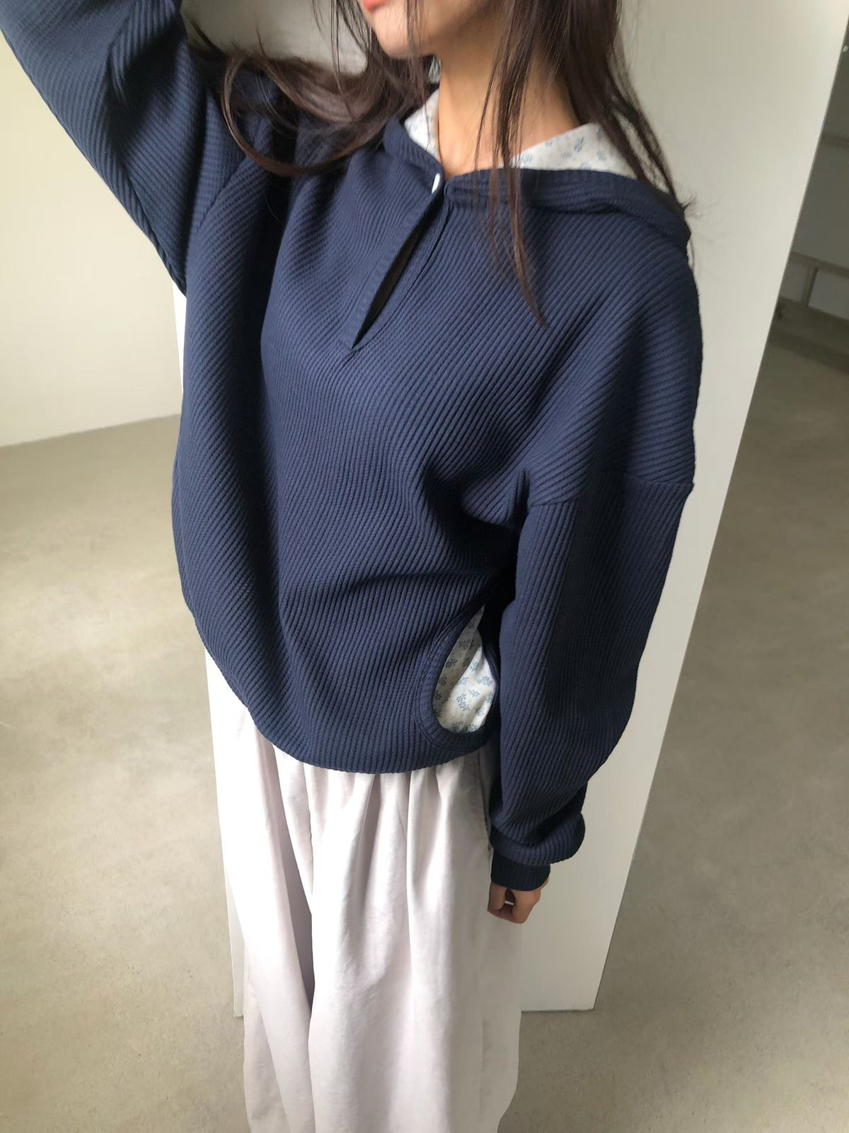 Patchwork Waffle Hoddie (2 colors)