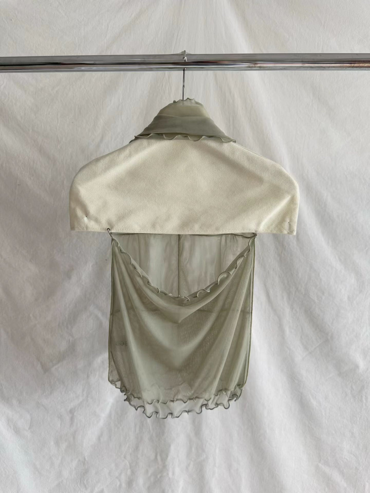 wave edge mesh halter tank