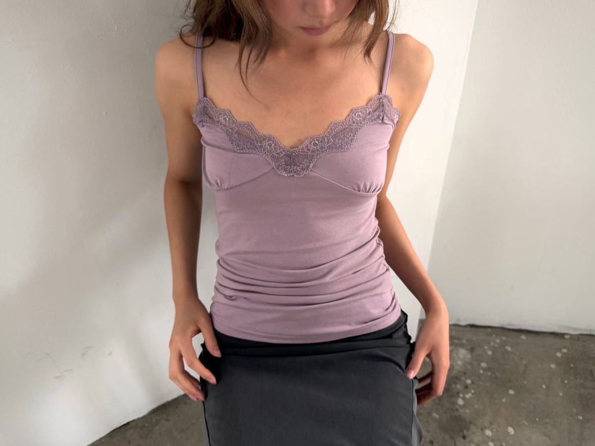 ꕤ v-neck lace tank top ꕤ（3 colors)