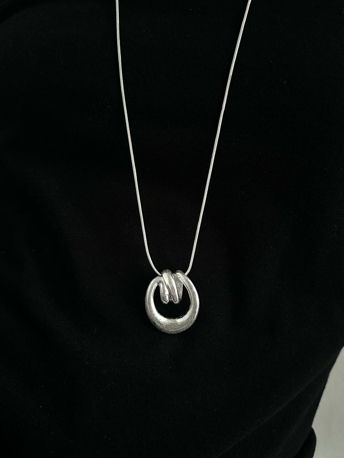 Sculptural Double-Ring Necklace