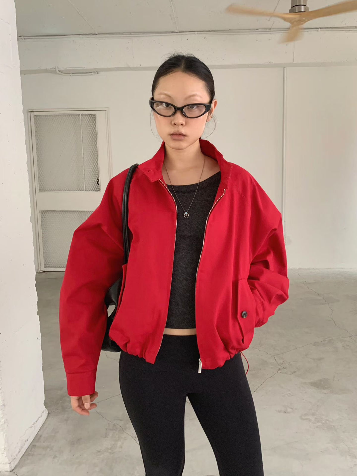 Stand Collar Blouson Jacket (3 colors)