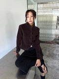 suede-like cropped jacket (2 colors)