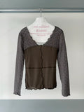 marly lace long sleeved t（3 colors)
