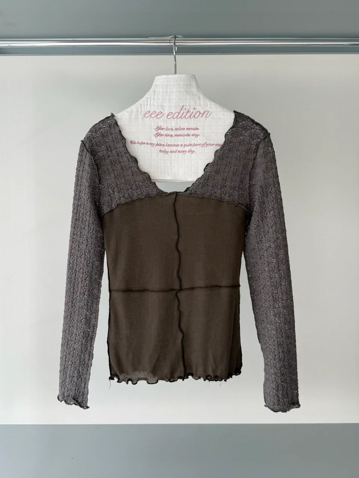 marly lace long sleeved t（3 colors)