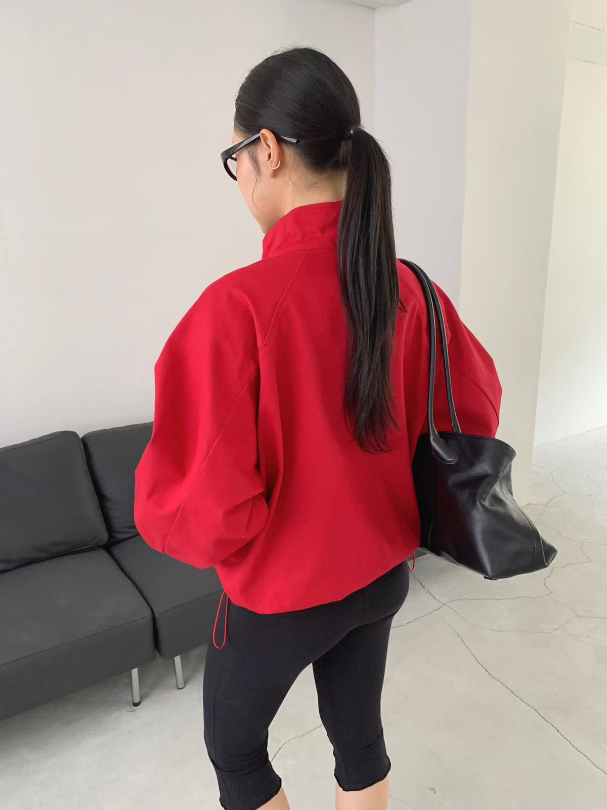 Stand Collar Blouson Jacket (3 colors)