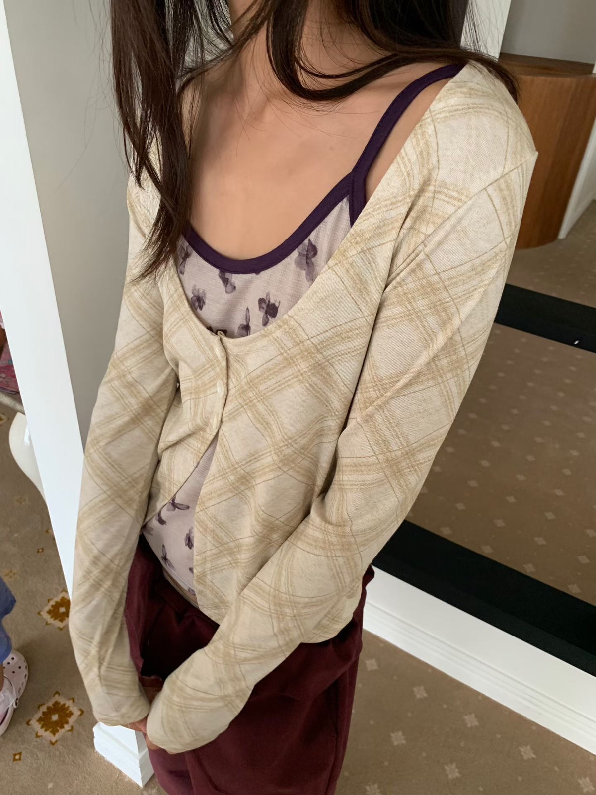 argyle cardigan（3 colors)