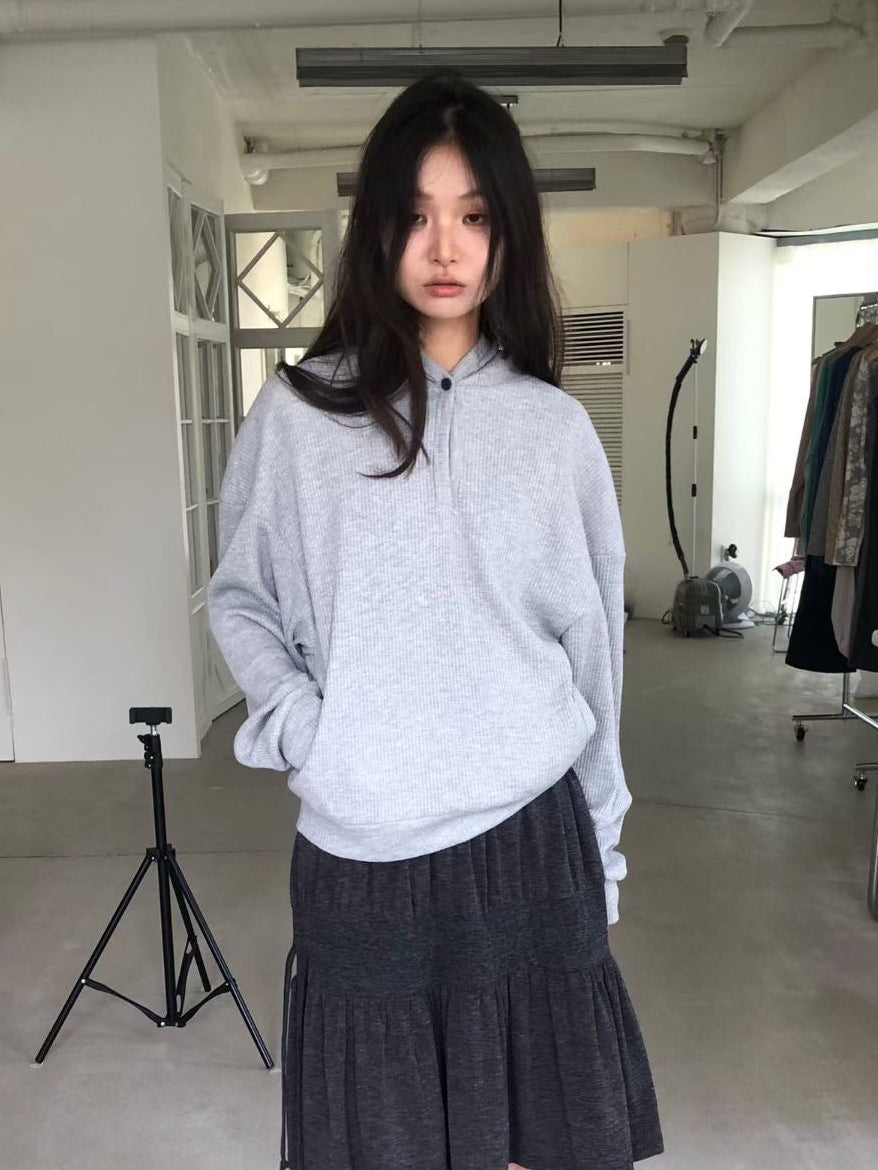 Patchwork Waffle Hoddie (2 colors)