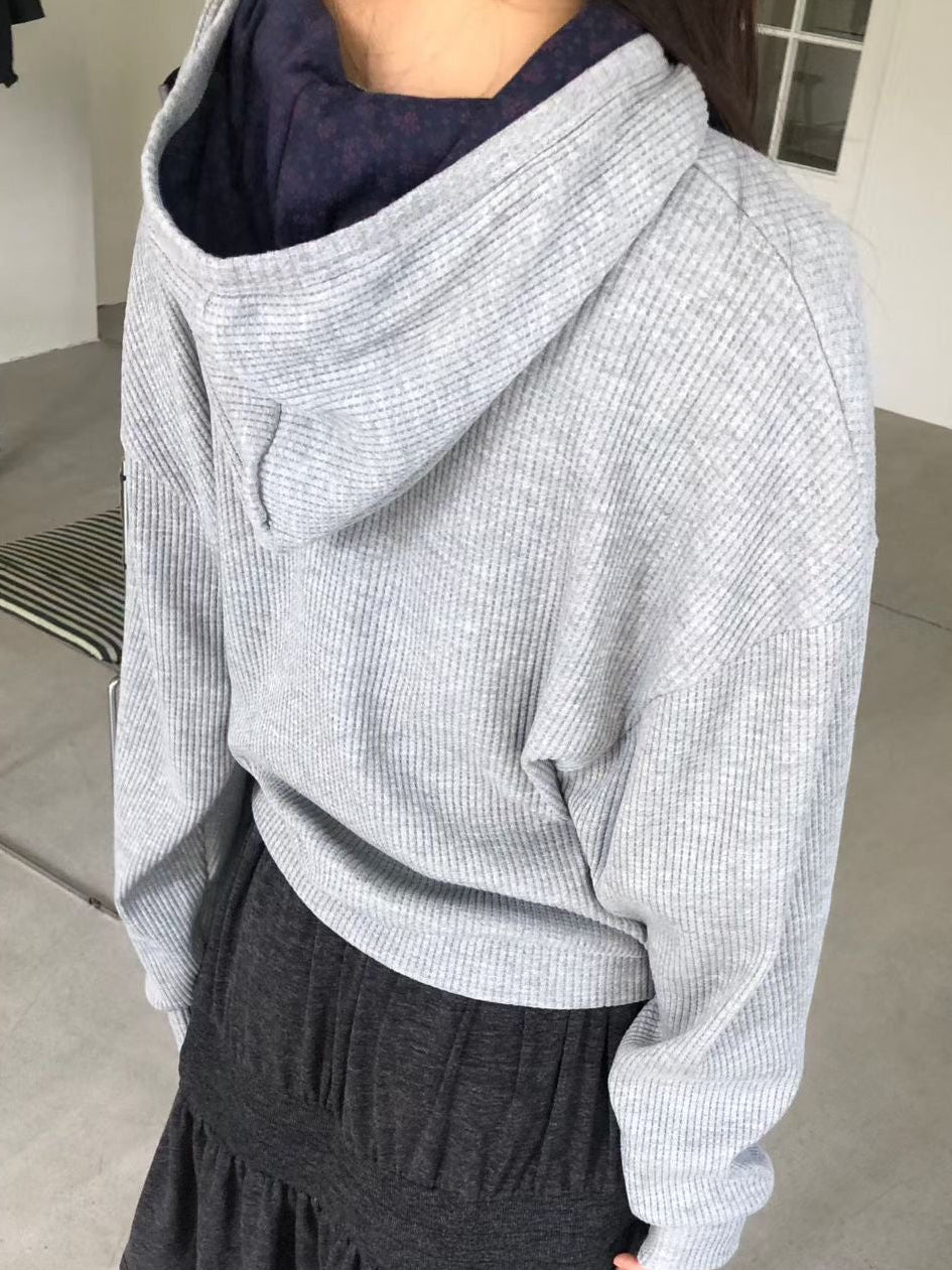 Patchwork Waffle Hoddie (2 colors)