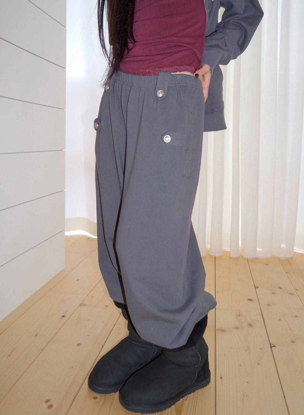 Button Sweat pants（3 colors)