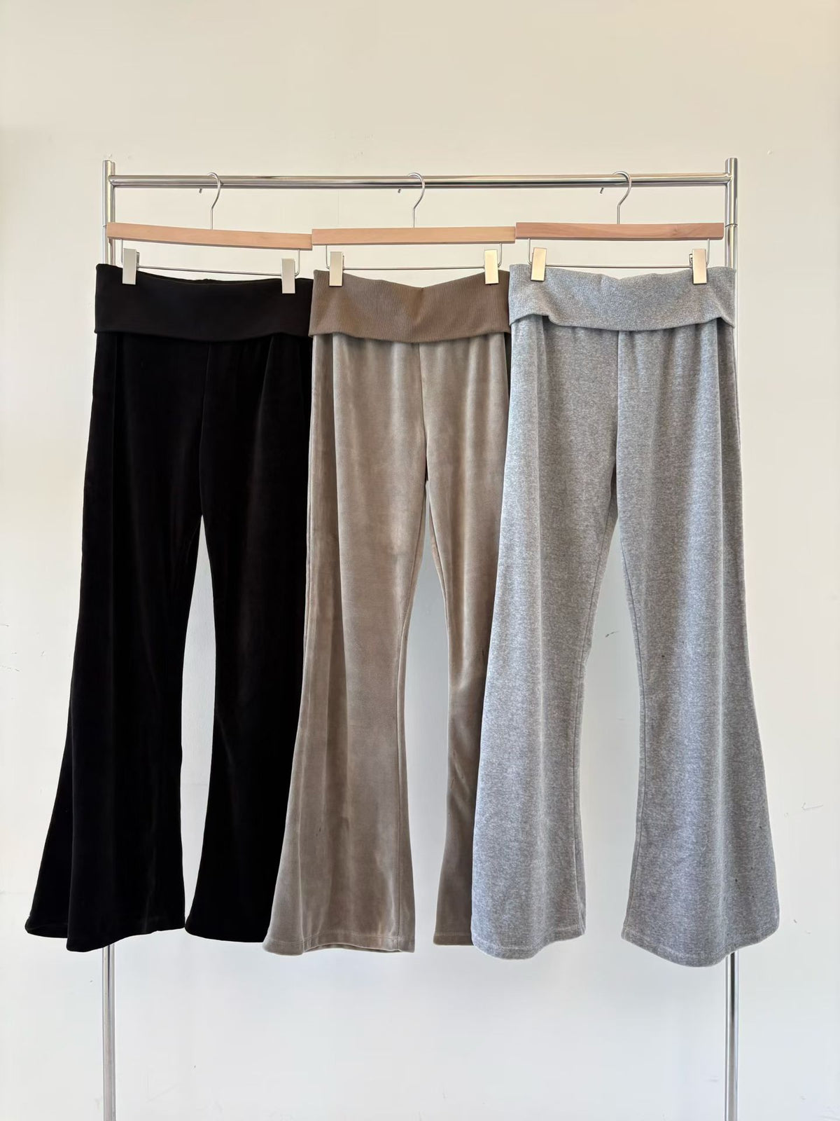 Velour Fold-over Pants (3 colors)