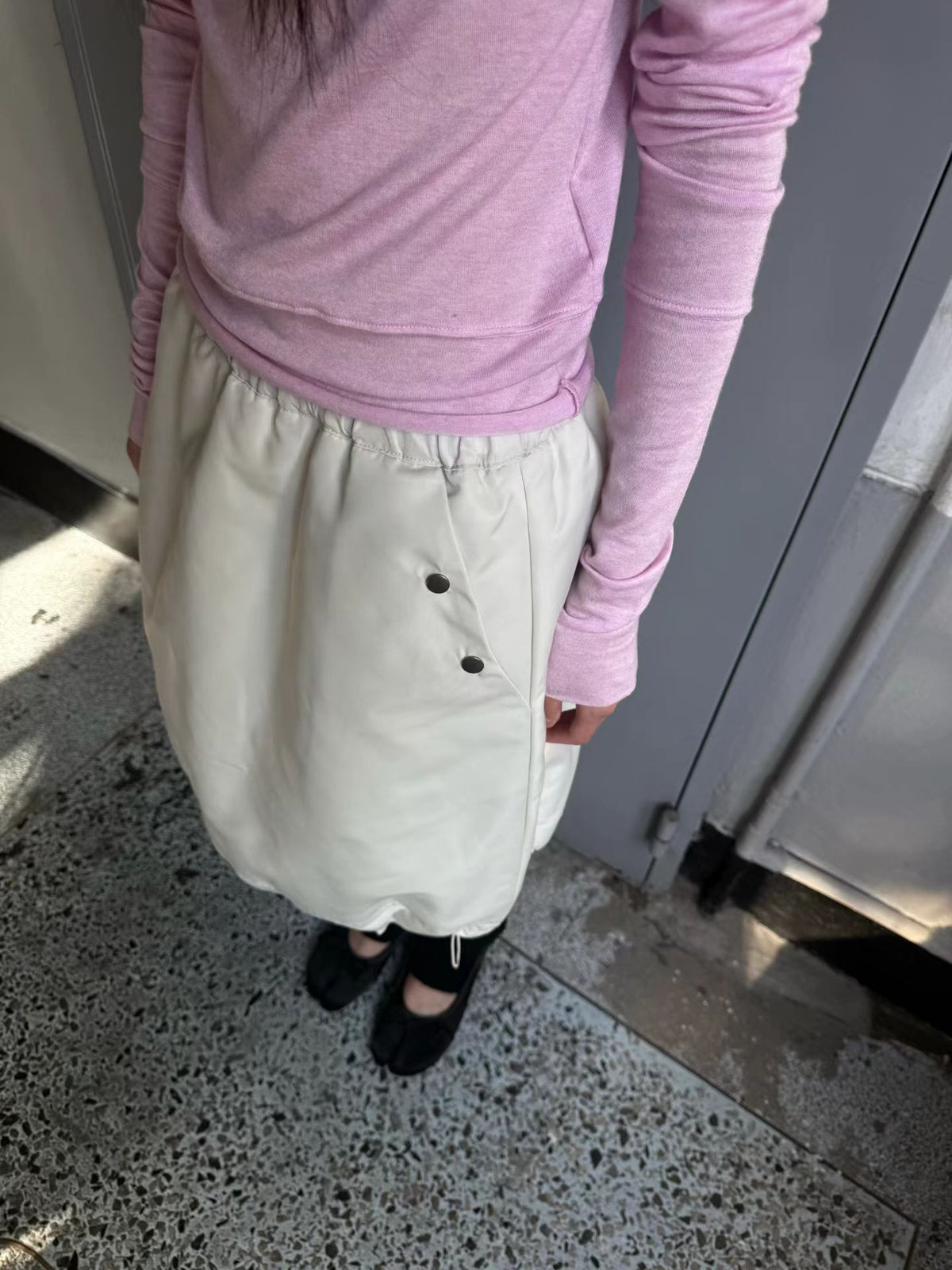 雙面穿菱格絎縫蓬擺裙