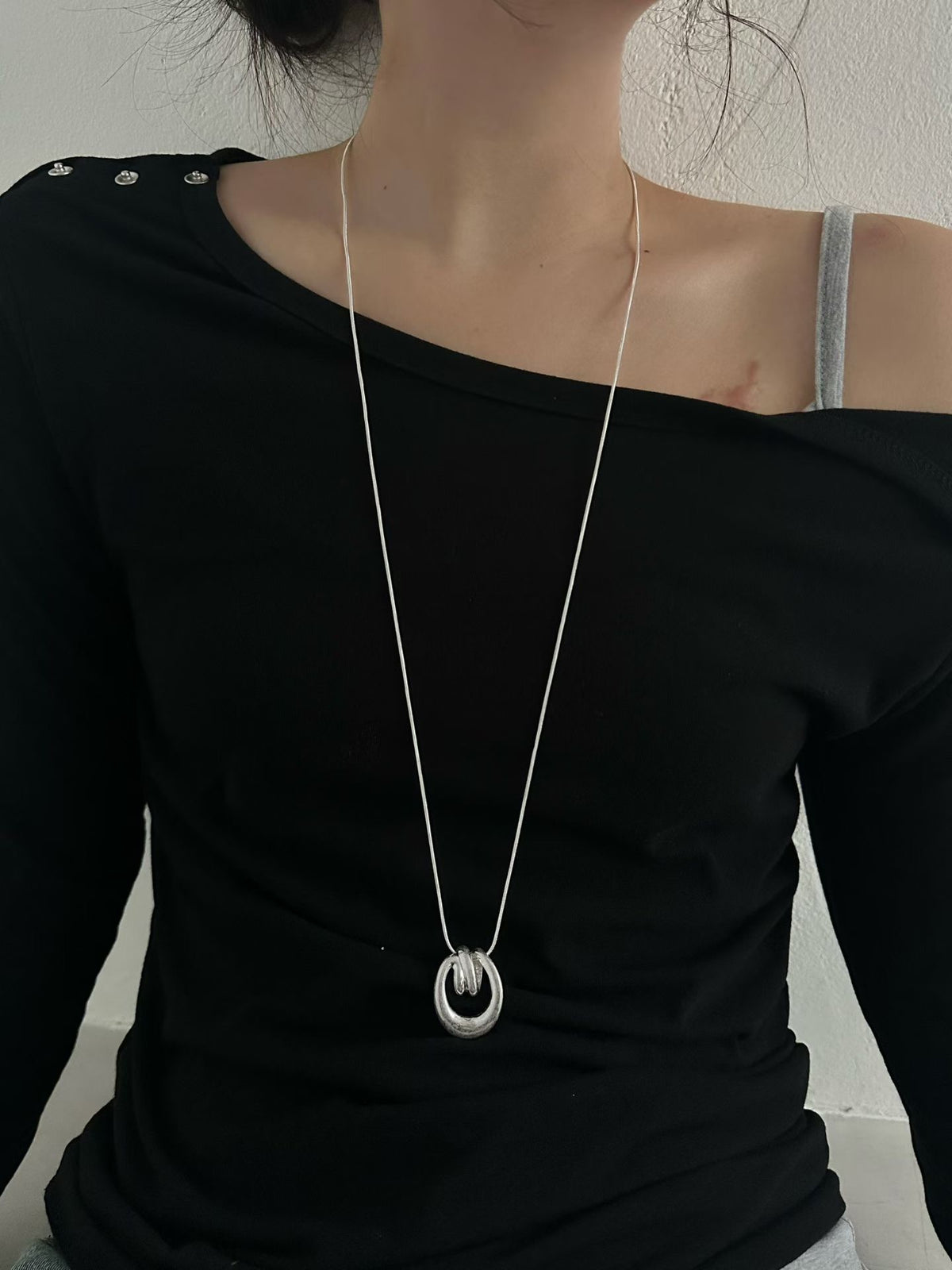 Sculptural Double-Ring Necklace