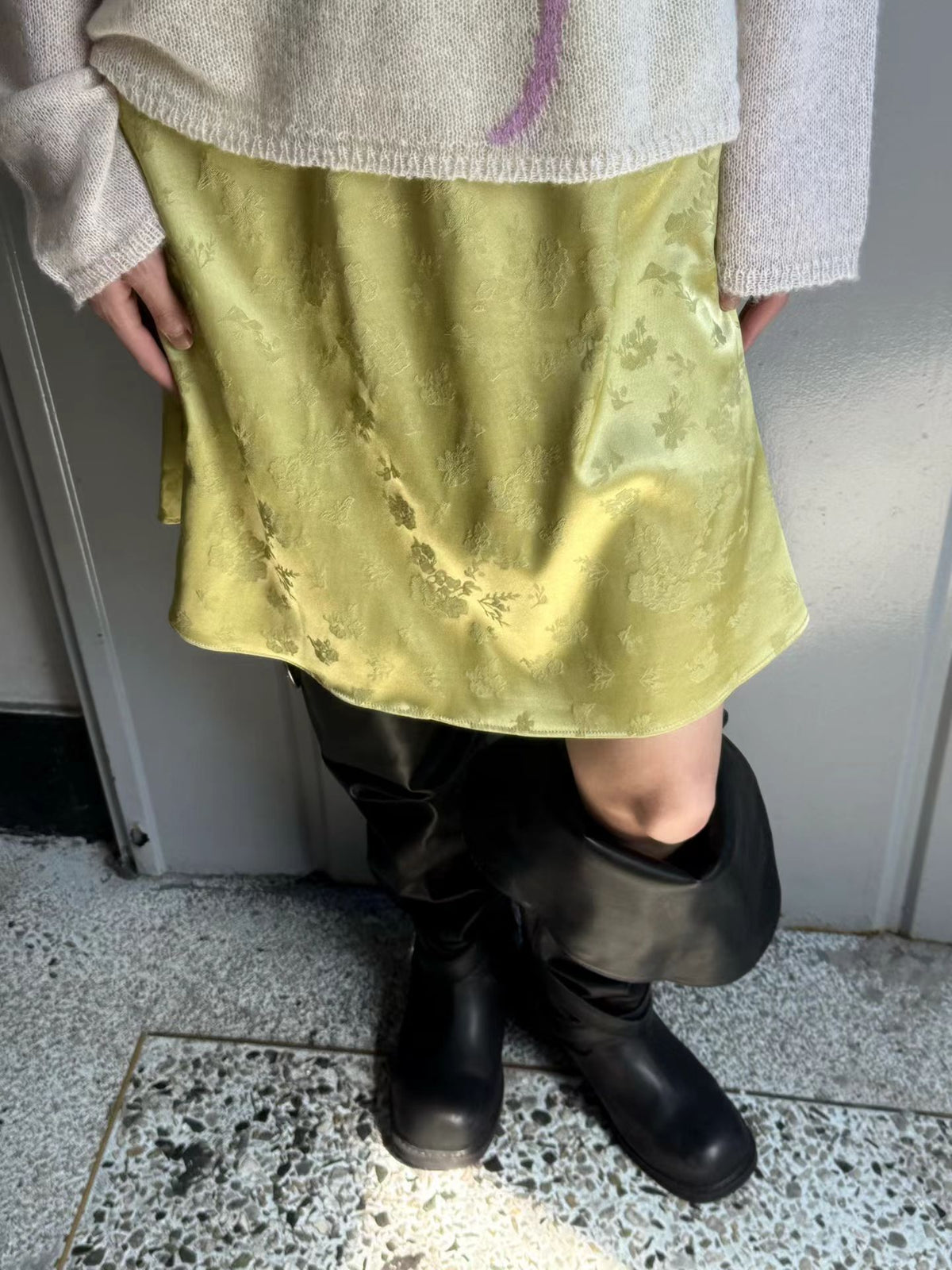 微光柔垂提花裙