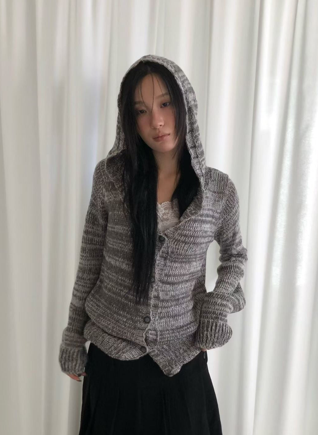 Hooded Knit Cardigan
(3 colors)