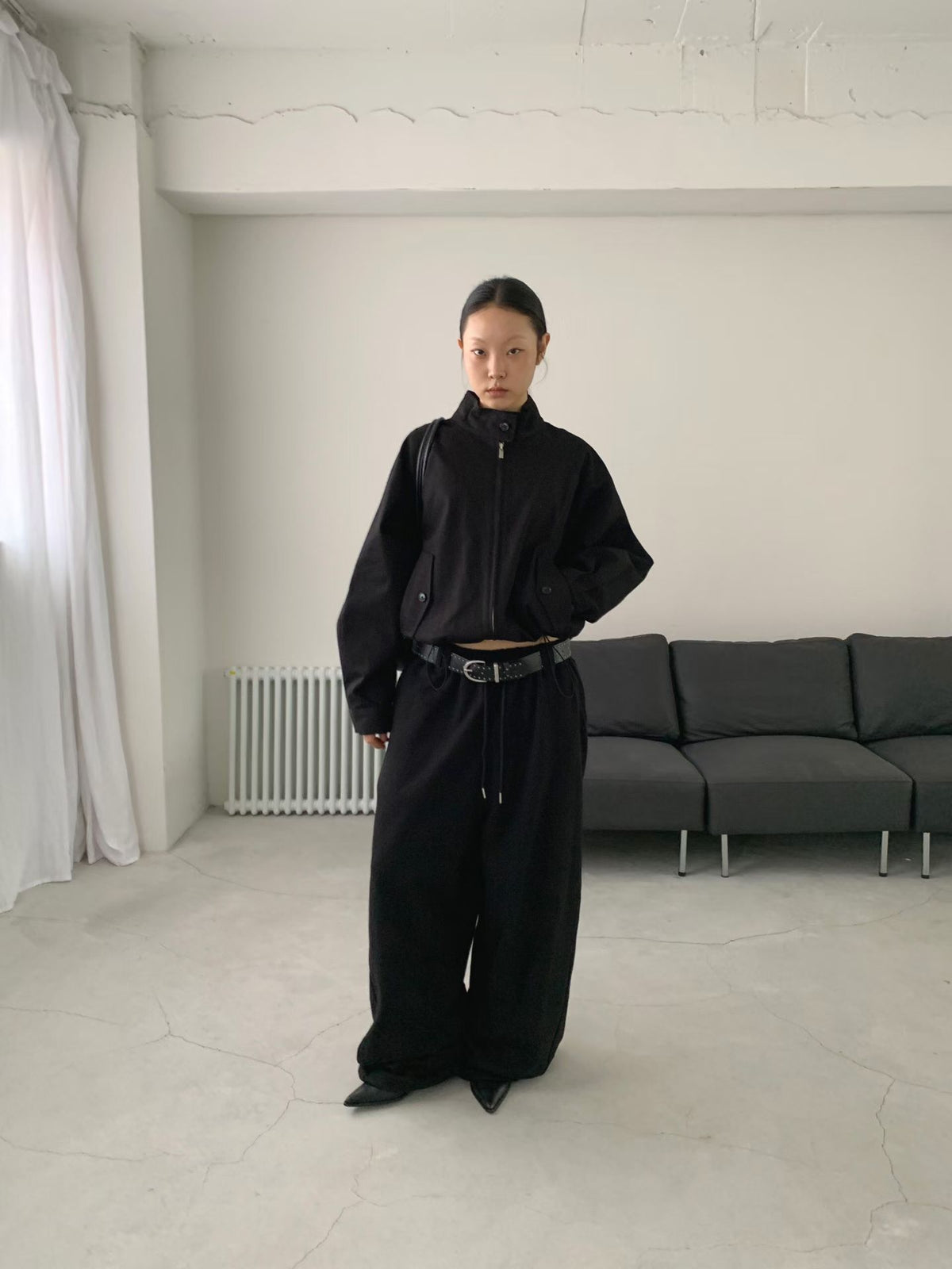 Stand Collar Blouson Jacket (3 colors)