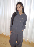 Button Zip Through Hoodie
(3 colors)