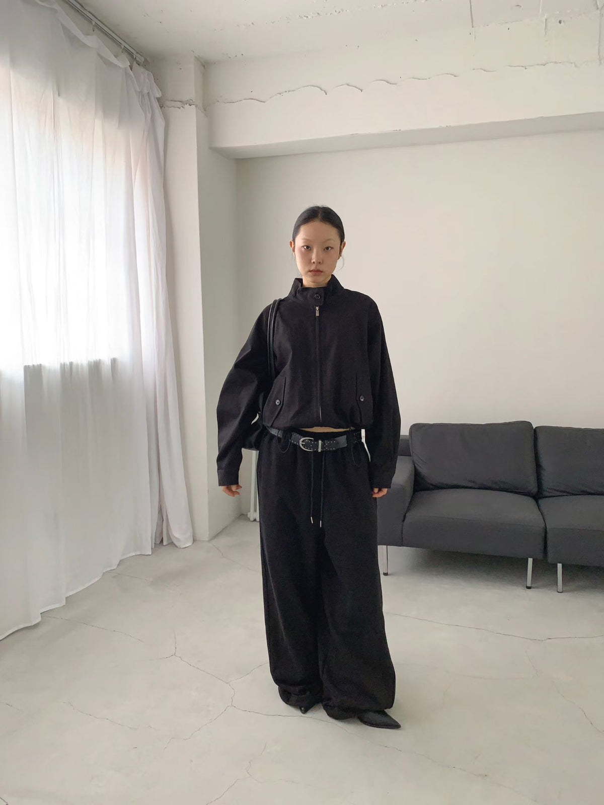 Stand Collar Blouson Jacket (3 colors)
