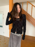 argyle cardigan（3 colors)