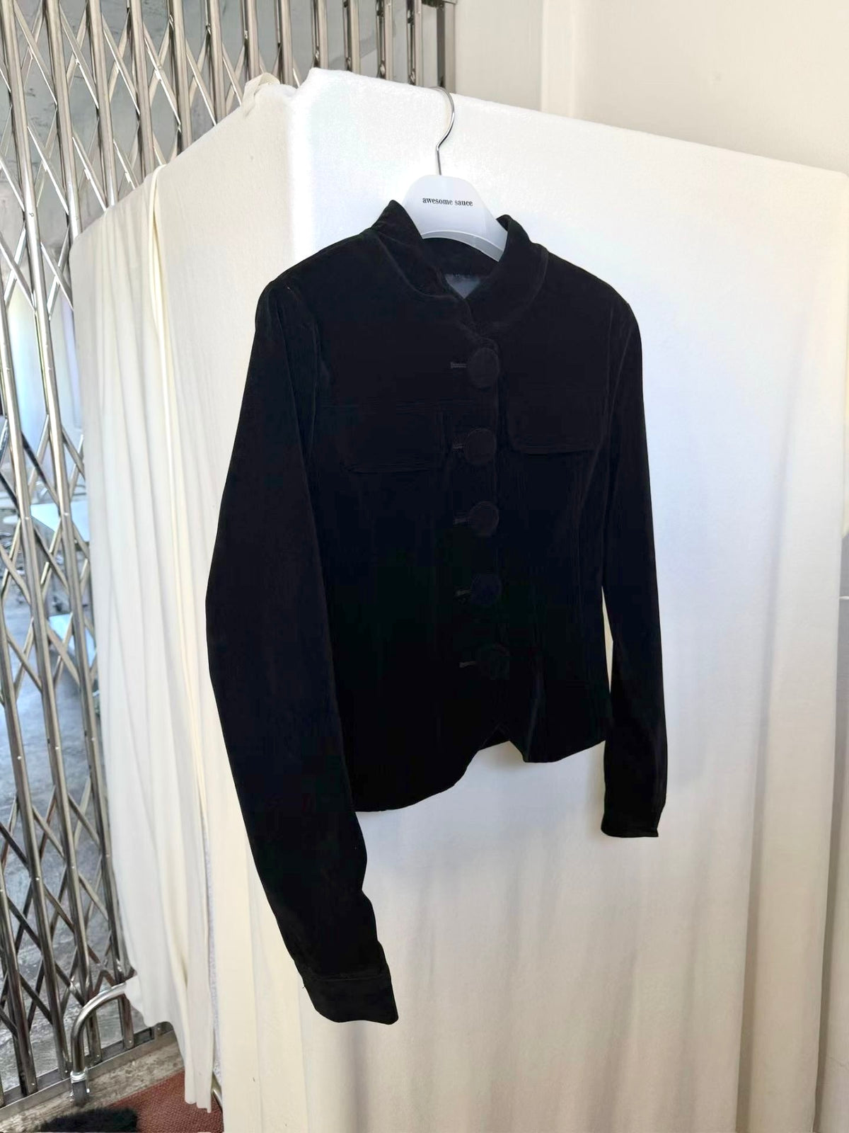 suede-like cropped jacket (2 colors)