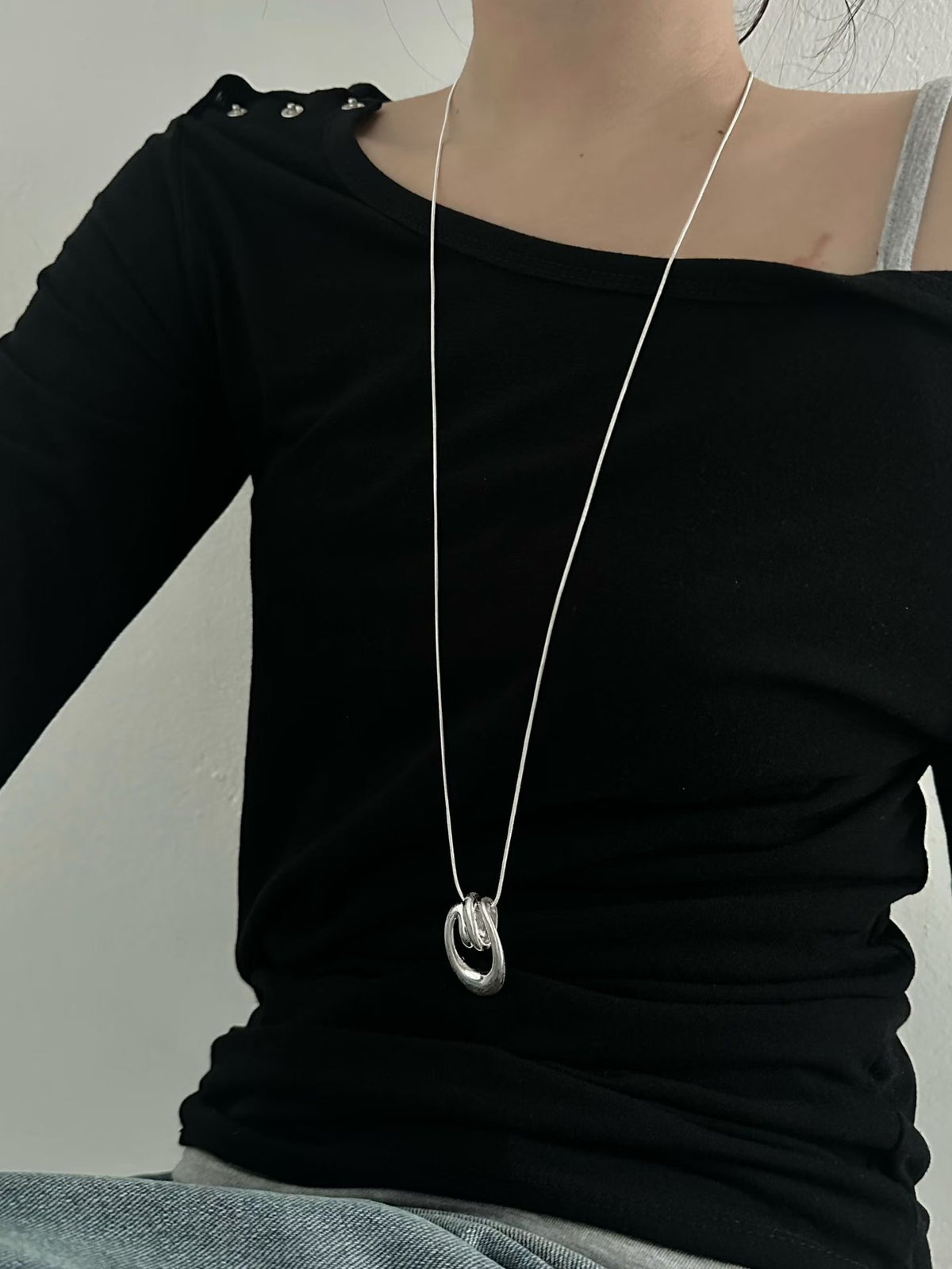 Sculptural Double-Ring Necklace