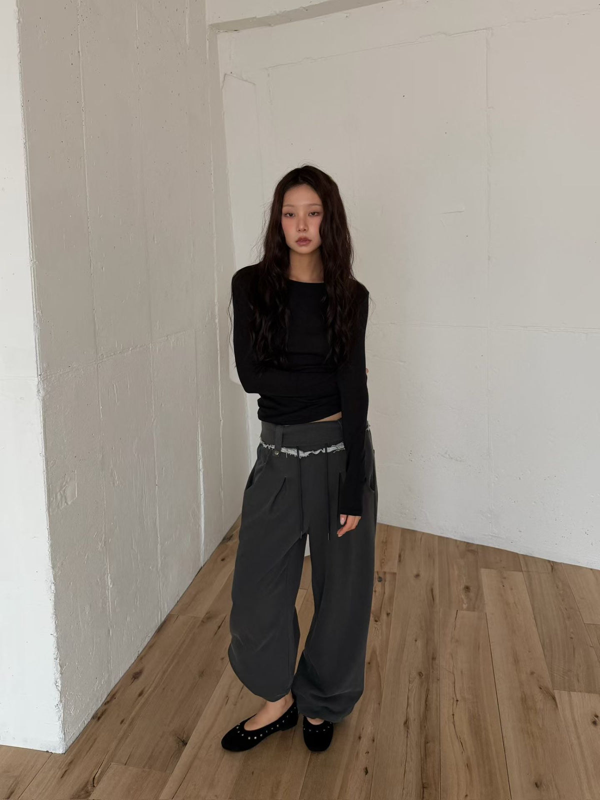 Fold-Over Piped Pants (2colors)