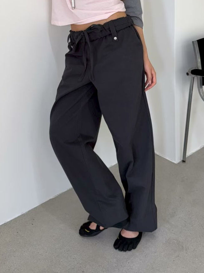 Fold-Over Piped Pants (2colors)