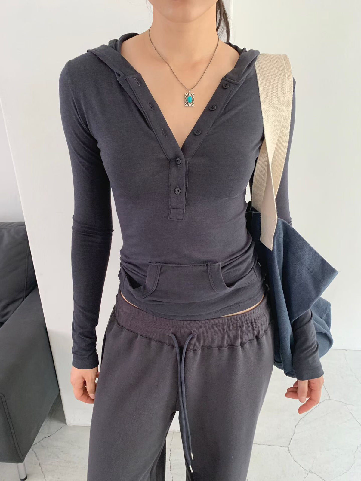 Henry Neck Hoodie (4 colors)