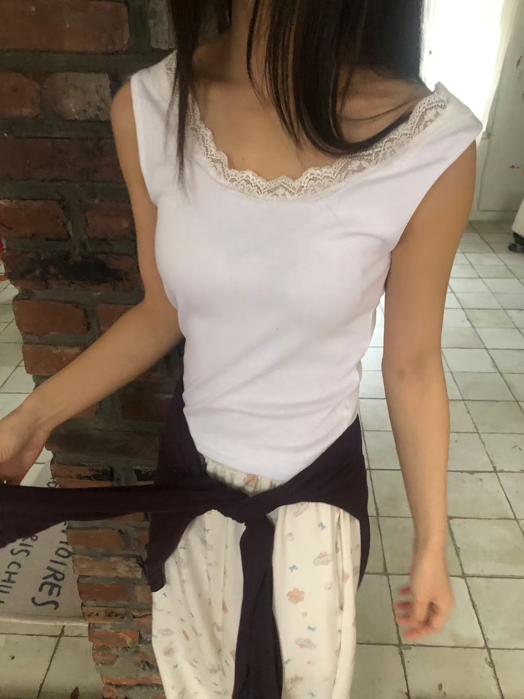 Lace scoop neck tank top（3colors)
