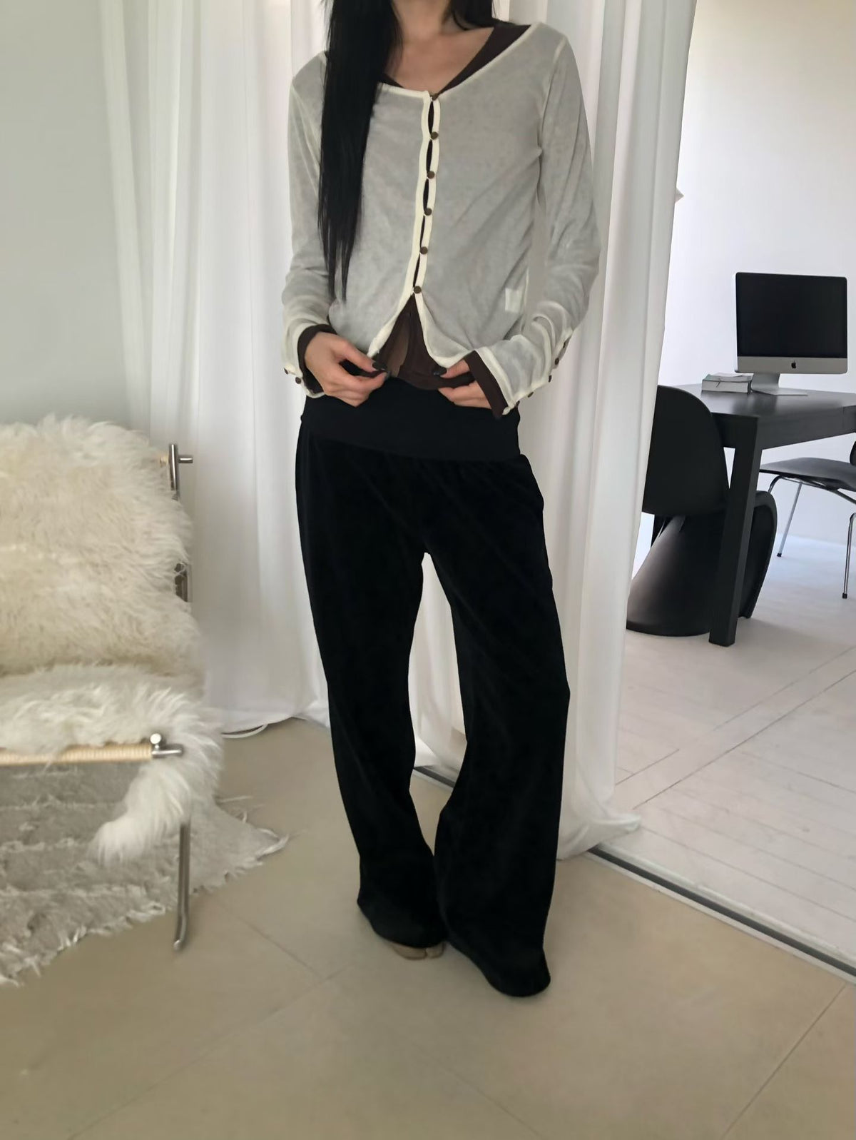 Velour Fold-over Pants (3 colors)