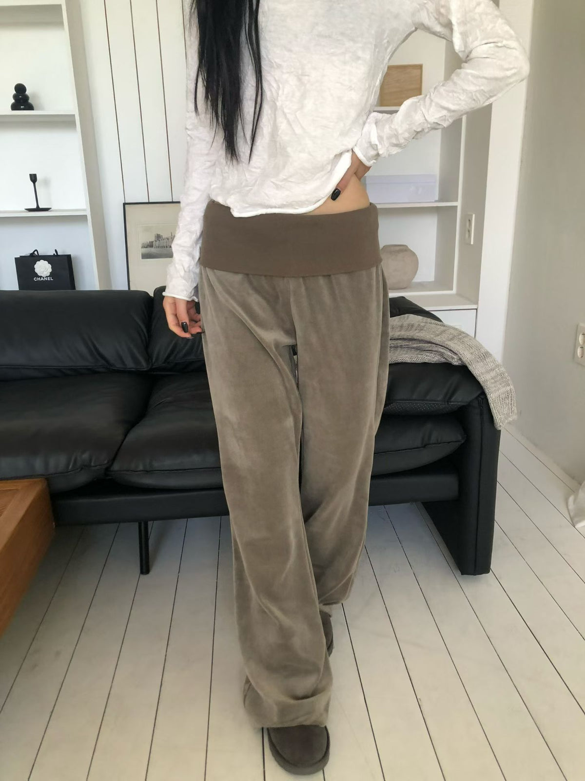 Velour Fold-over Pants (3 colors)