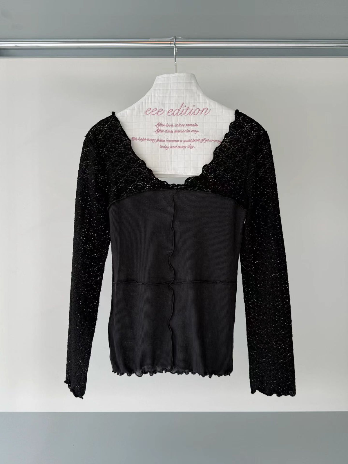 marly lace long sleeved t（3 colors)