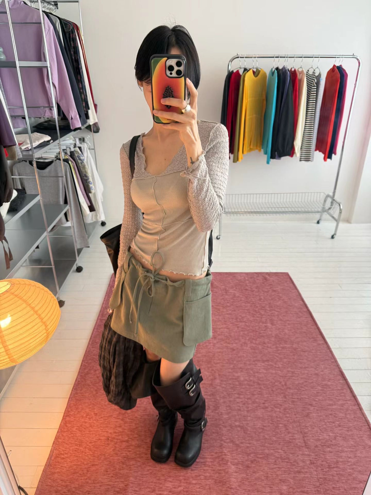 marly lace long sleeved t（3 colors)