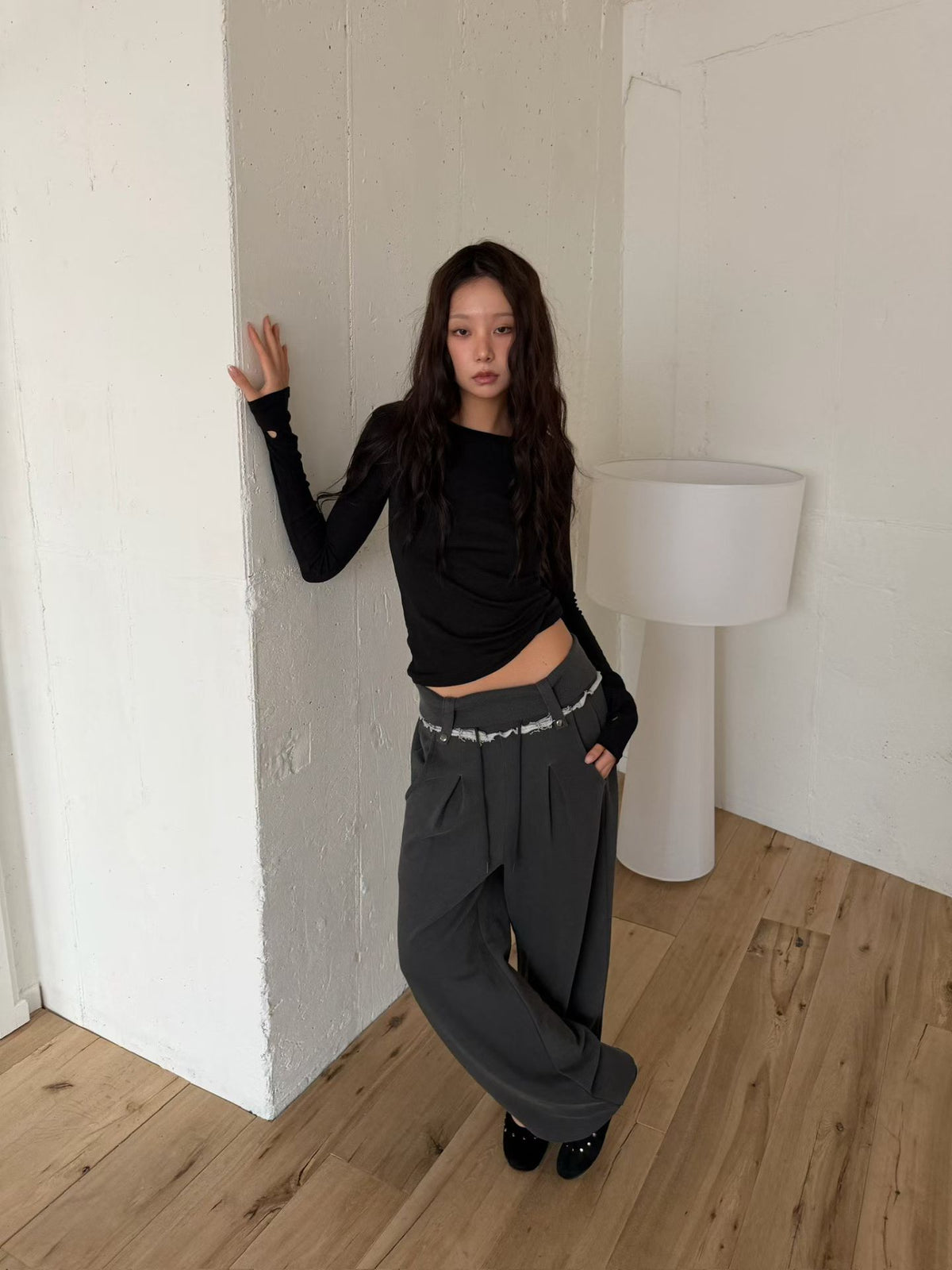 Fold-Over Piped Pants (2colors)