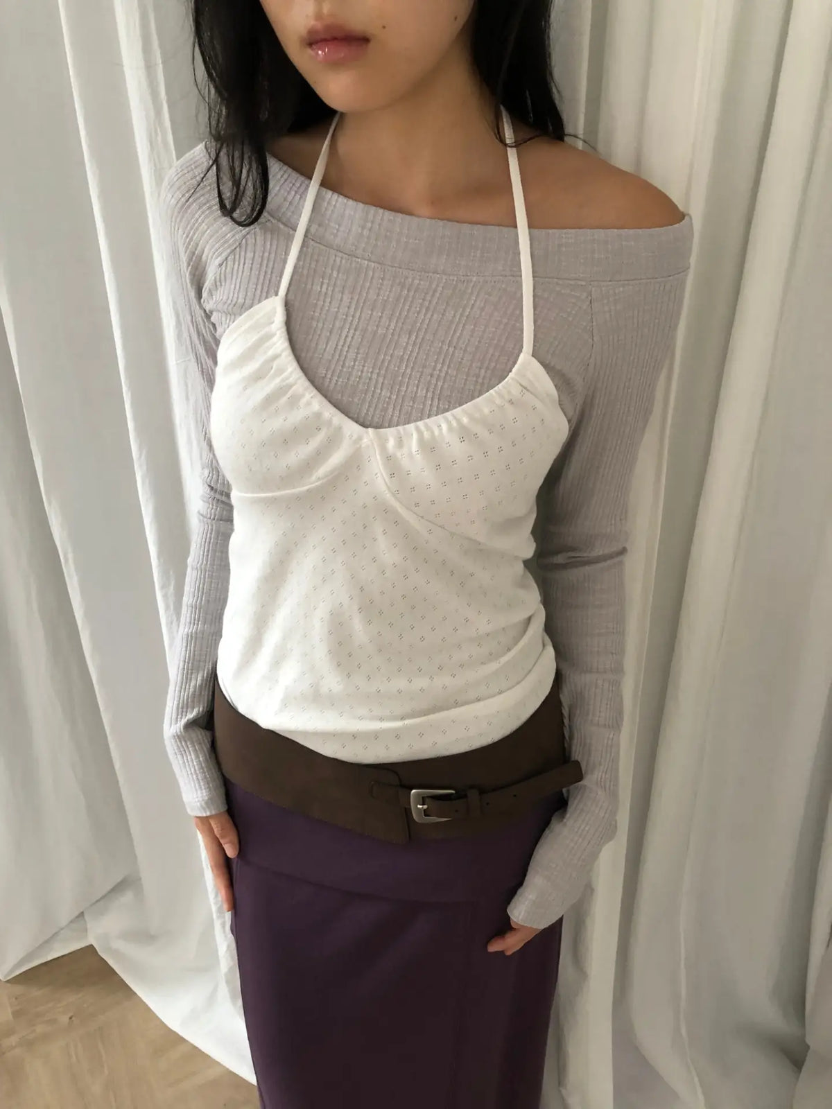 Jacquard Halter Vest（3colors)