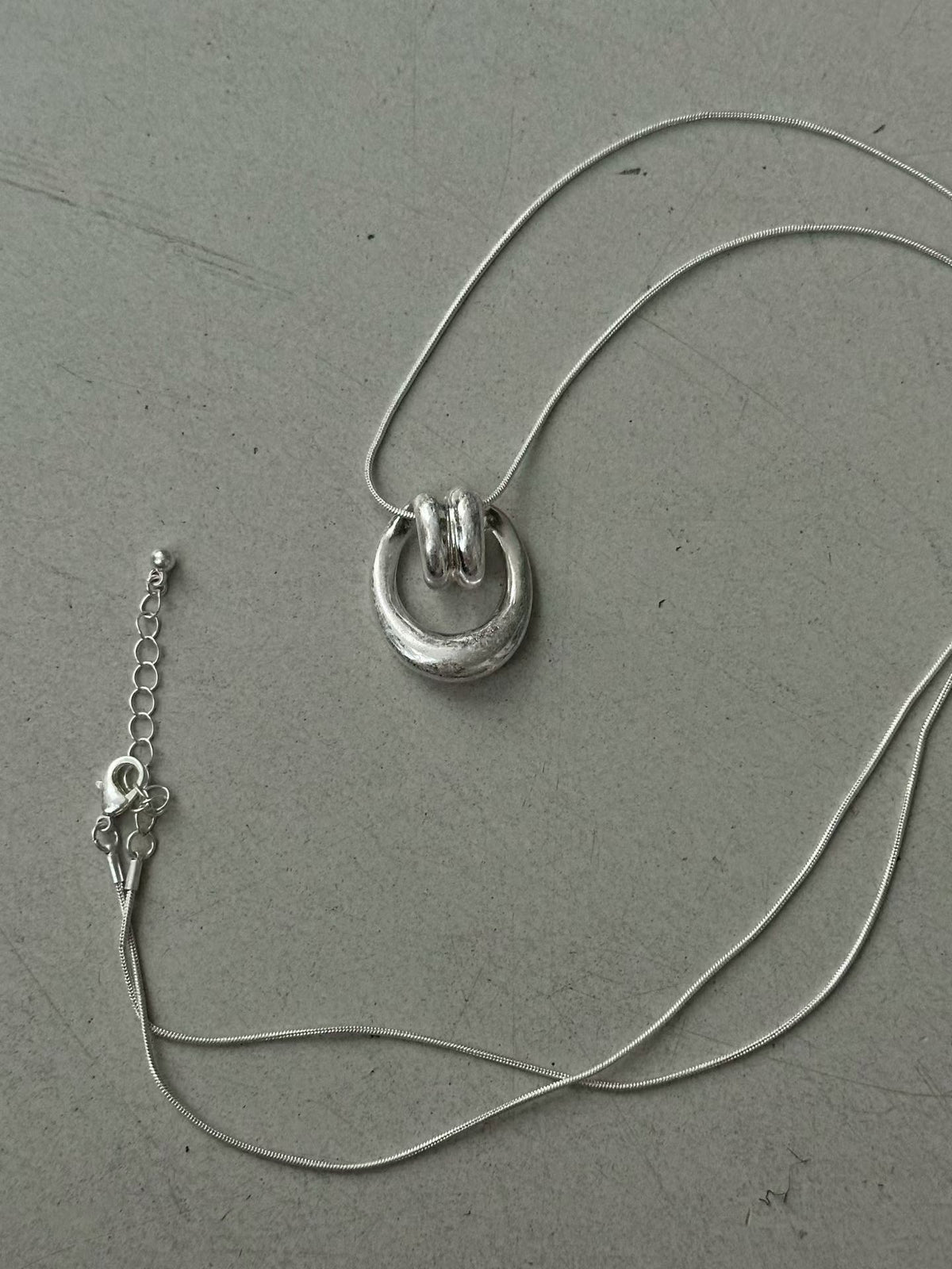 Sculptural Double-Ring Necklace