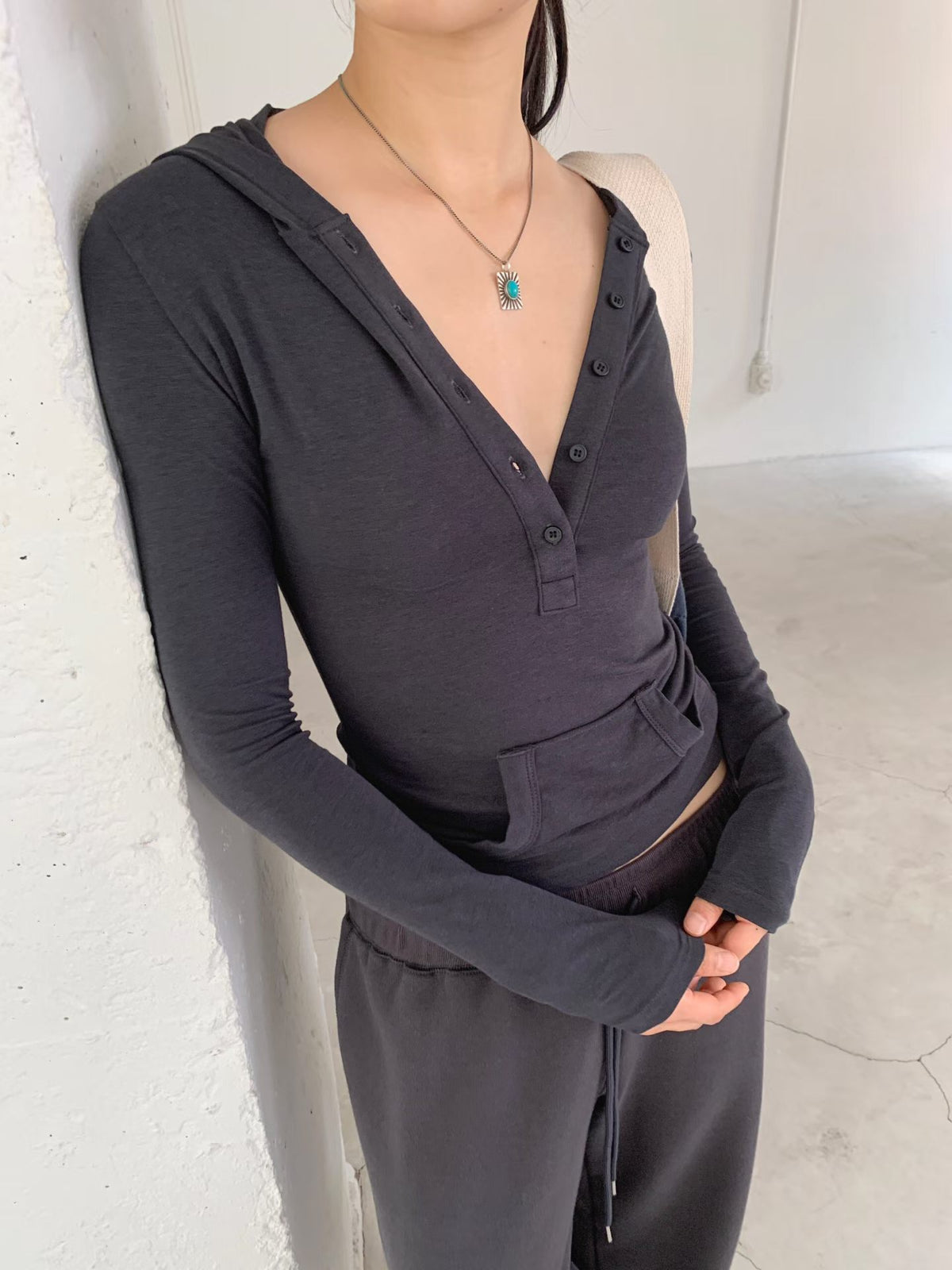 Henry Neck Hoodie (4 colors)