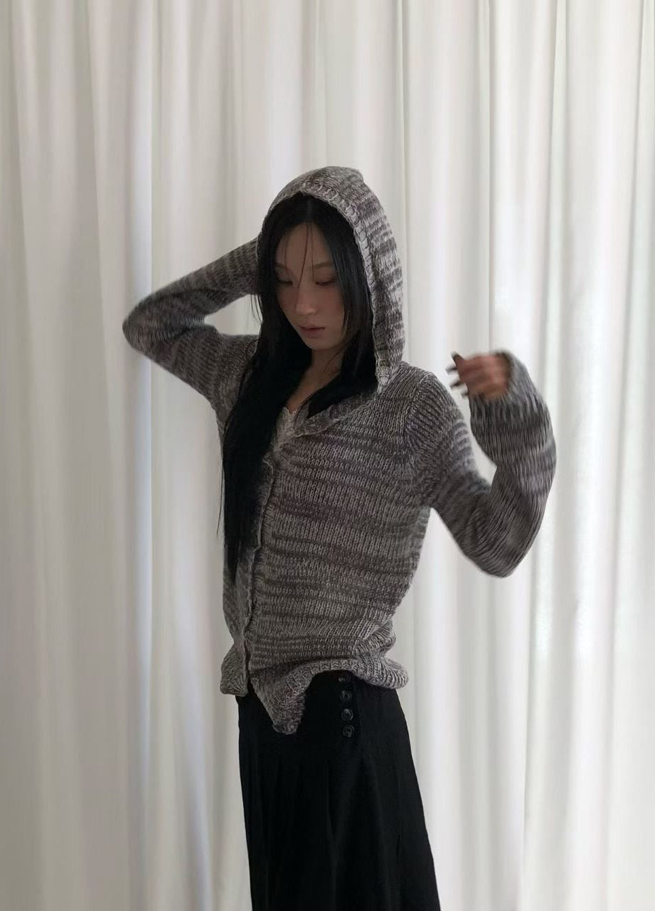 Hooded Knit Cardigan
(3 colors)