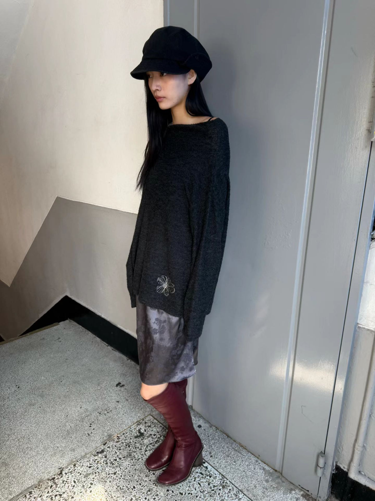 微光柔垂提花裙