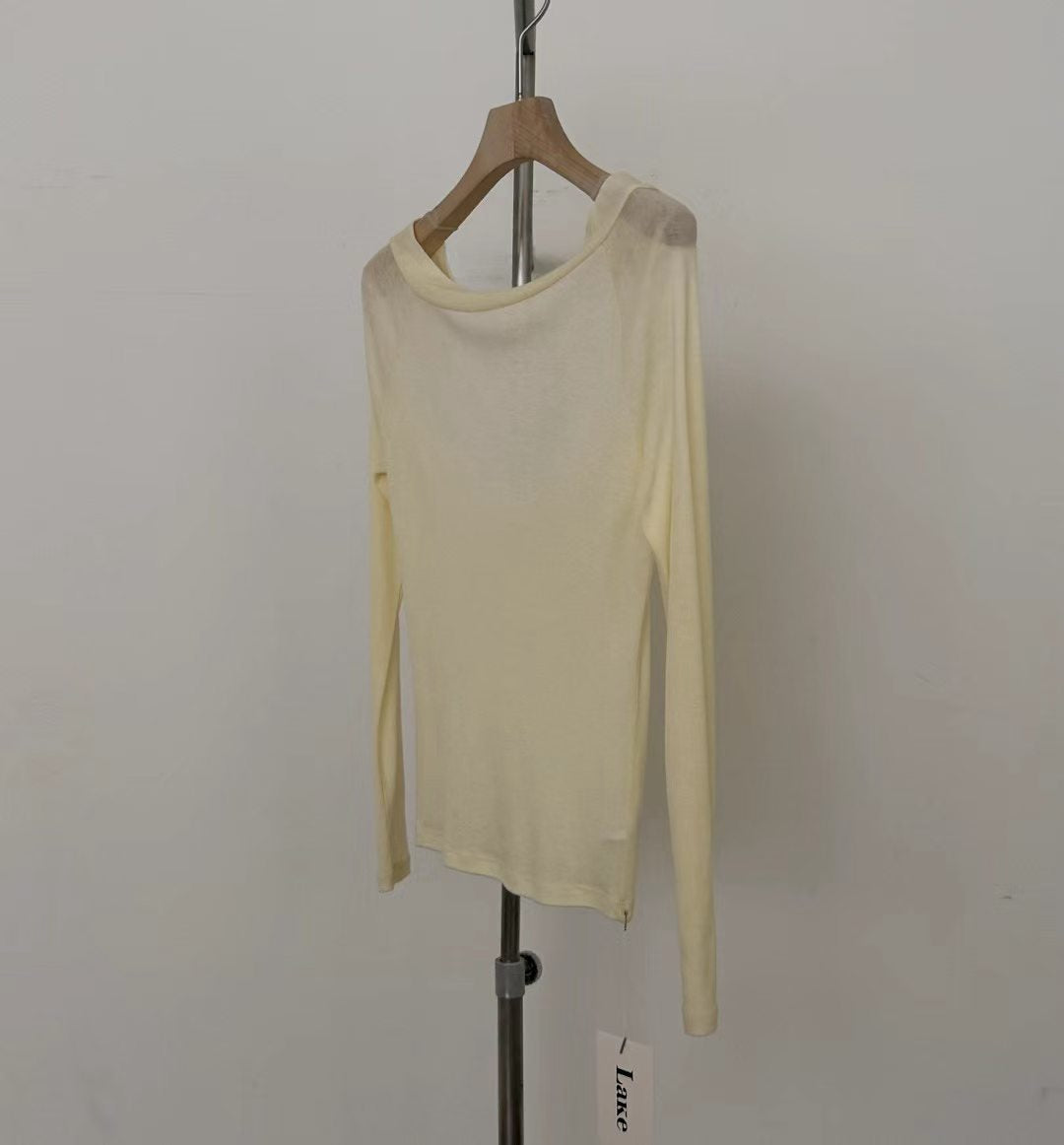 one-shoulder racerback T-shirt（6 colors)