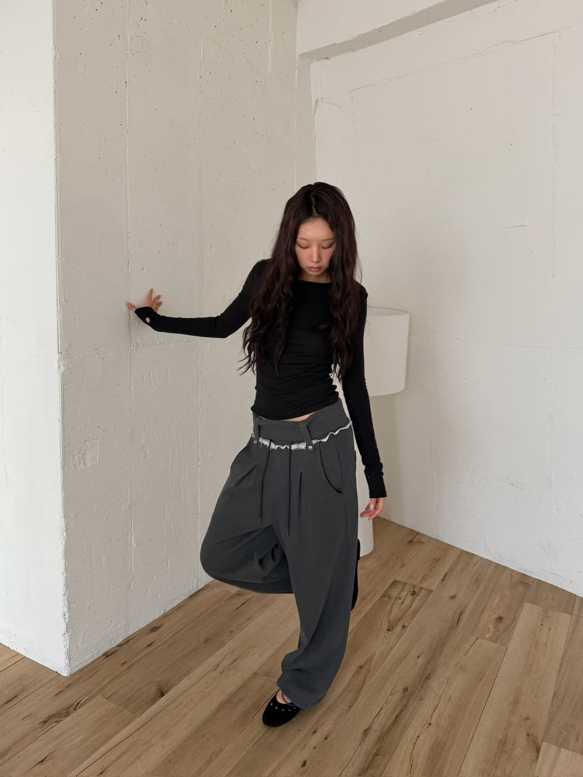 Fold-Over Piped Pants (2colors)