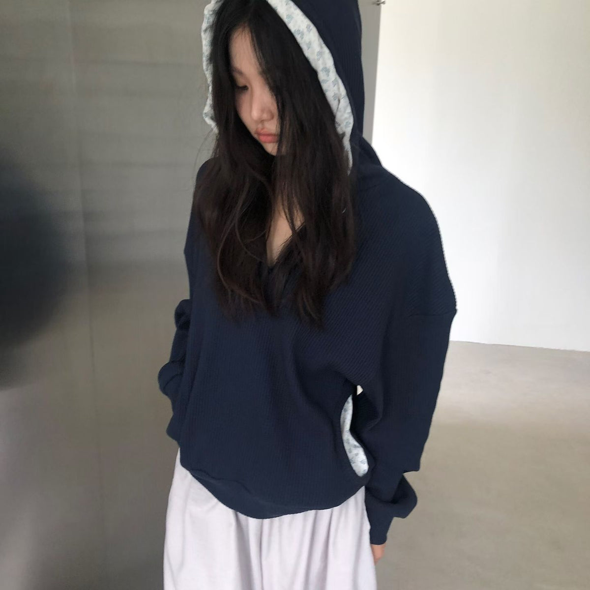 Patchwork Waffle Hoddie (2 colors)