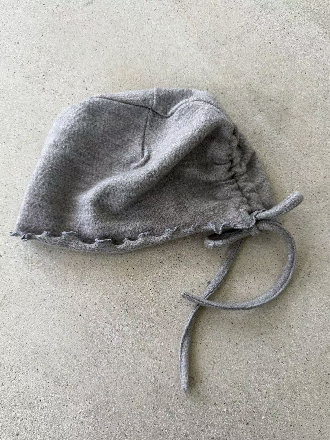 Drawstring Ruffle Knit Hat（4 colors)