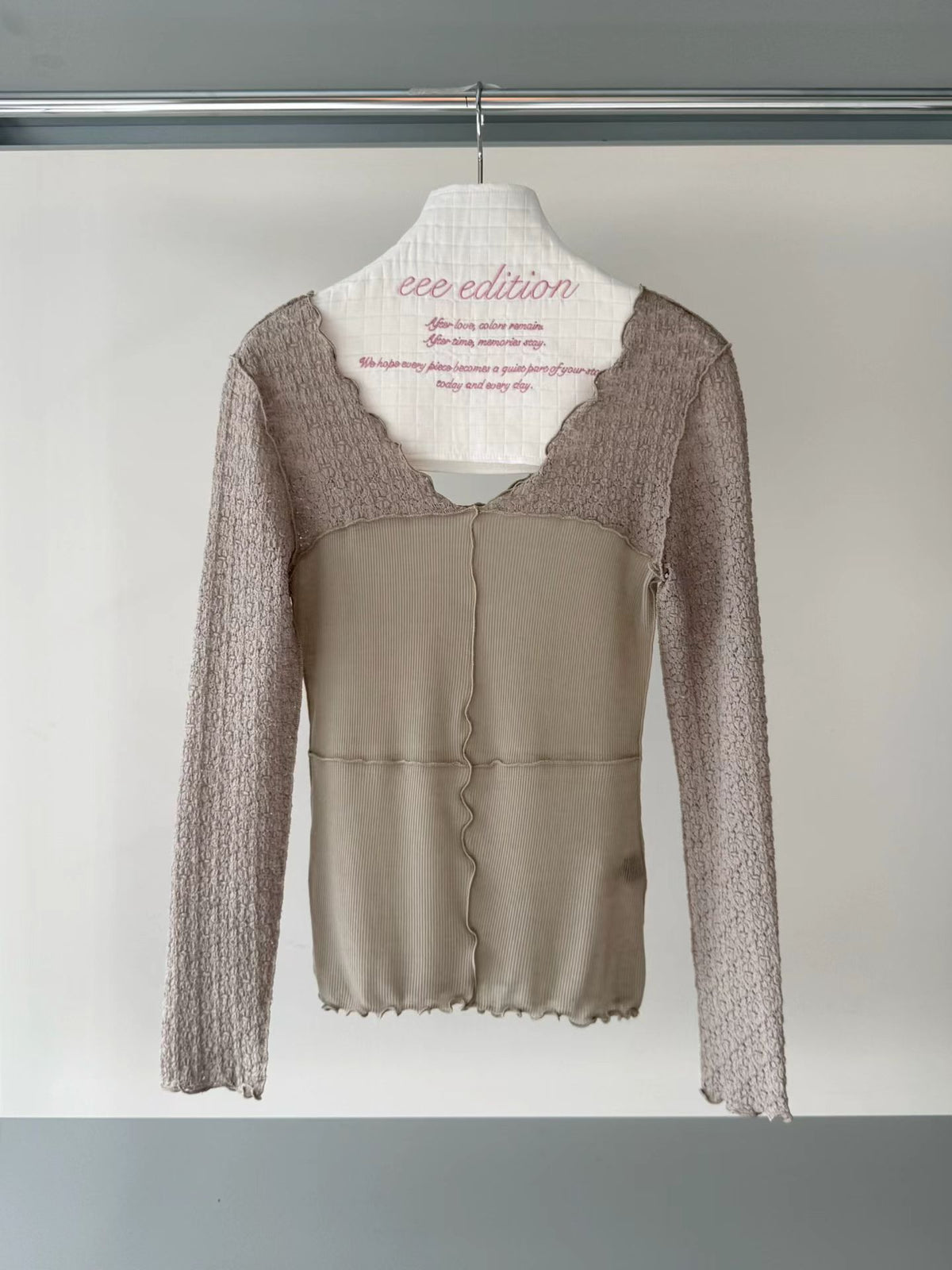 marly lace long sleeved t（3 colors)