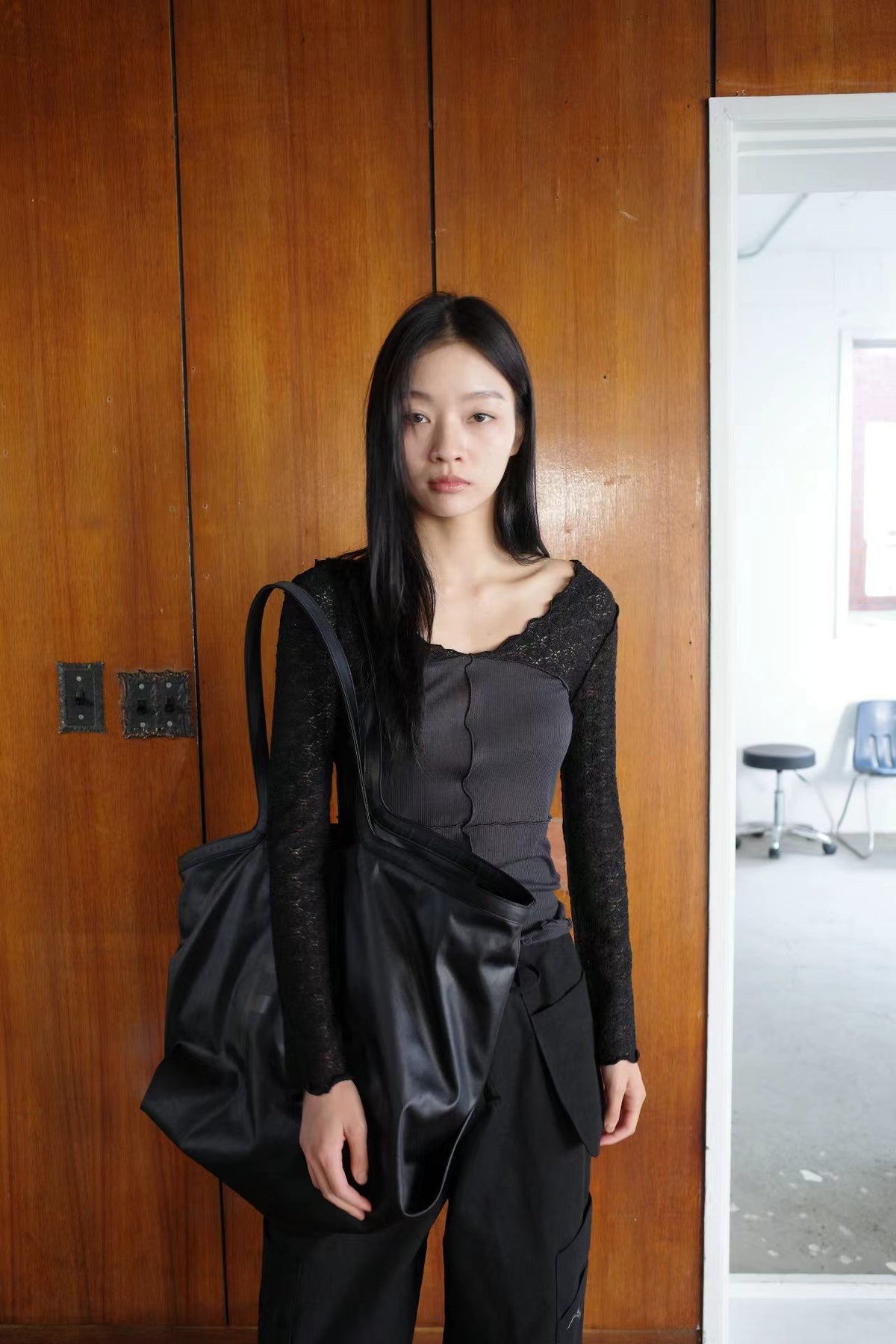 marly lace long sleeved t（3 colors)