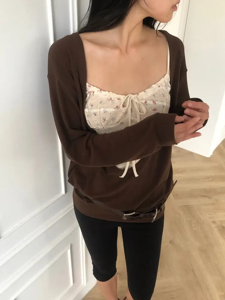 Open Draped Cardigan（2 colors)
