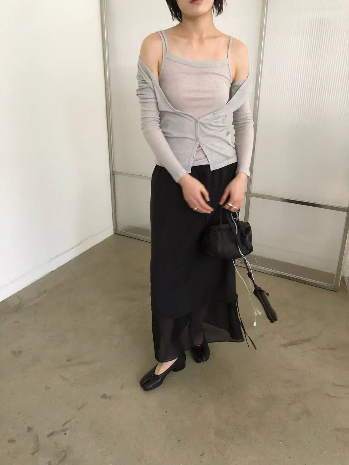 天絲透膚開襟衫