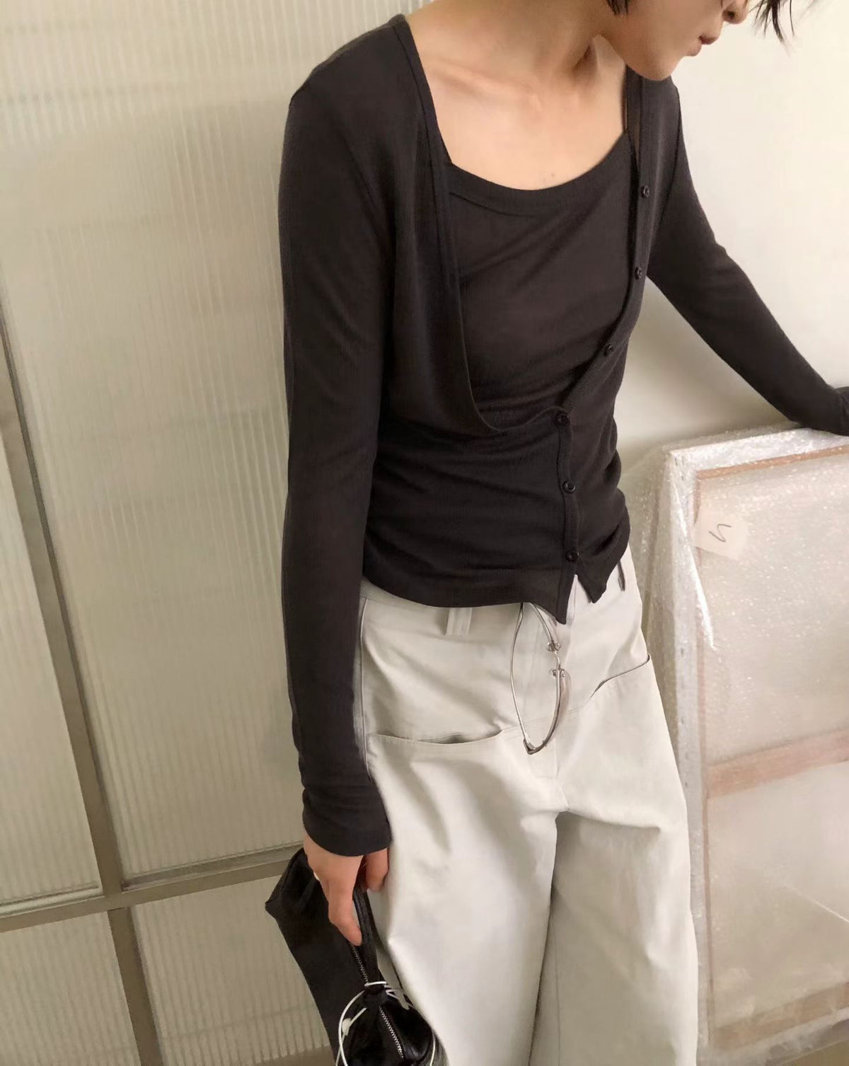 天絲透膚開襟衫