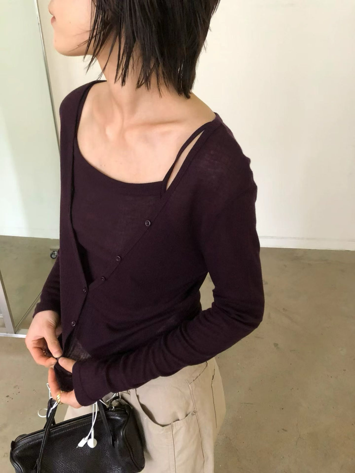 天絲透膚開襟衫